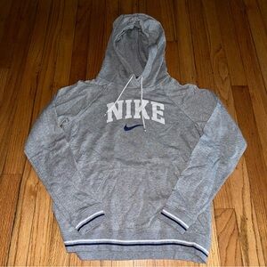 NIKE Logo Varsity Sportswear Women's Sweatshirt Gray Navy Blue White